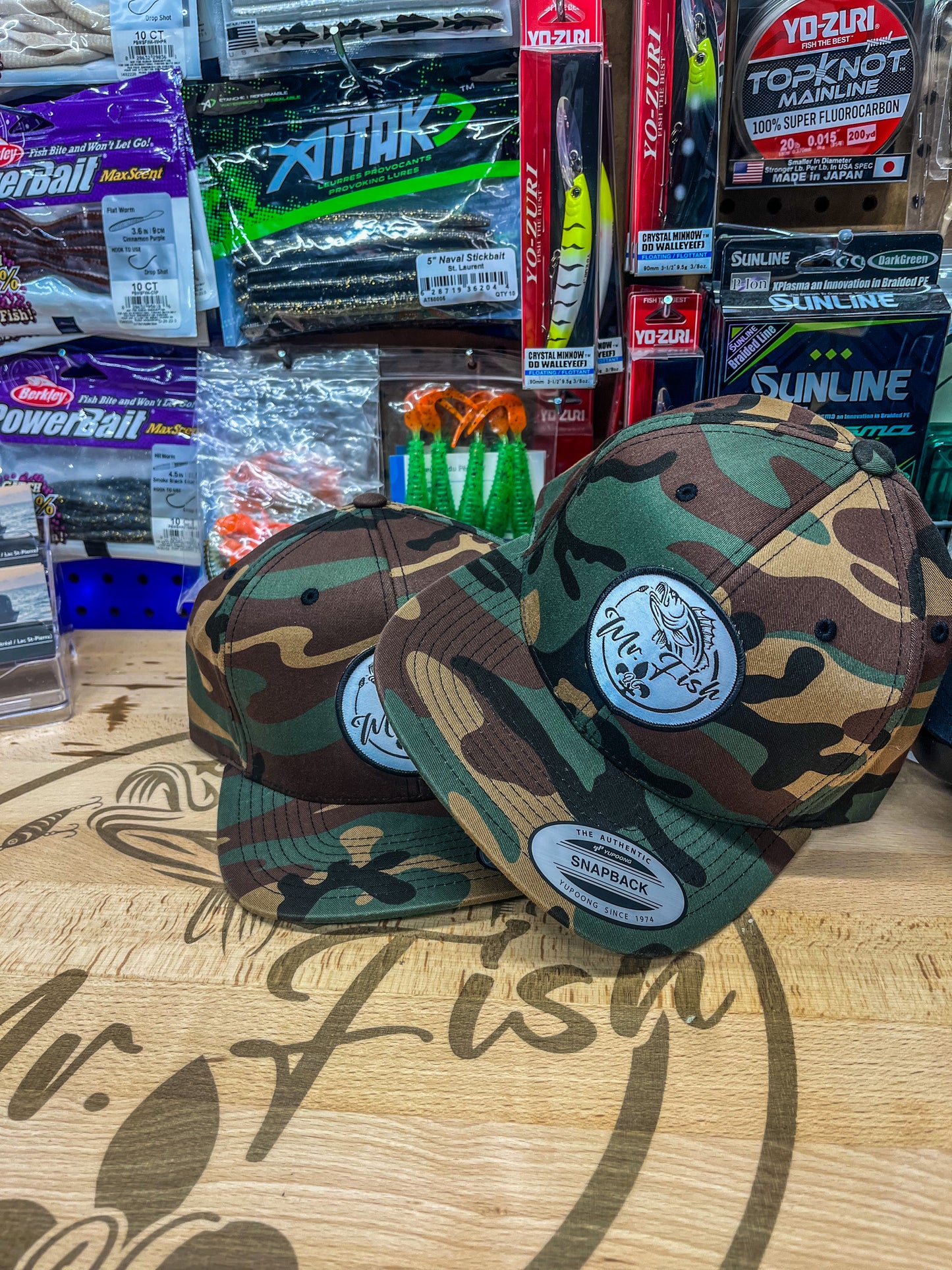 Casquette Mr Fish Camo Logo Noir (palette plate)
