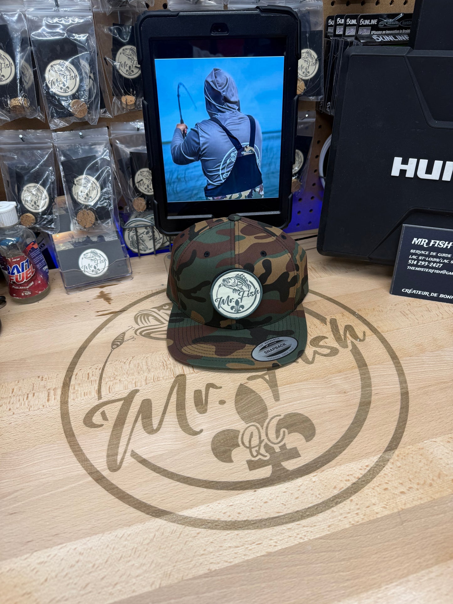 Casquette Mr Fish Camo Logo Crème (palette plate)
